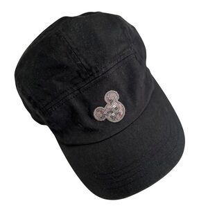 Disneyland Black Sequin Sparkle Mickey Mouse Cute Ball Cap Cotton Adjustable Hat